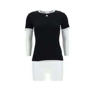 Courrèges Black Cotton Women's T-Shirt